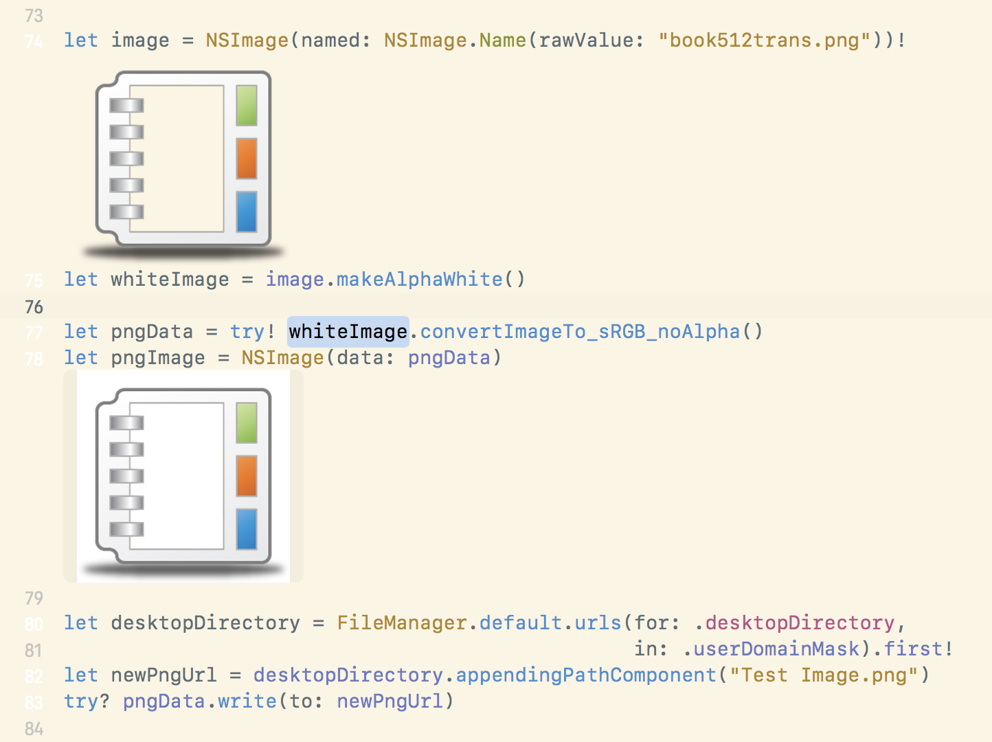 Creating non-transparent PNG in playground