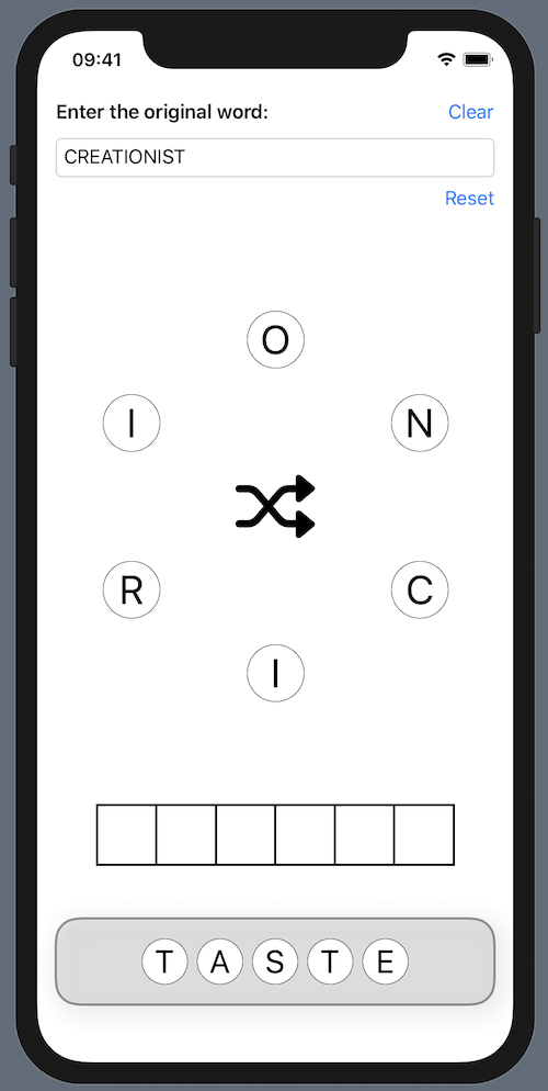 Anagram discard tray