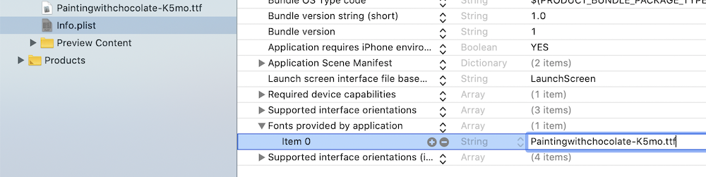 Setting Info.plist entry