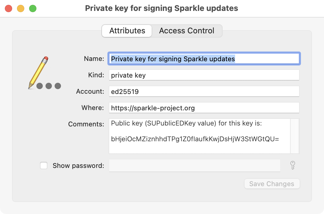 Existing Sparkle keys