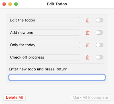 Editing the todos