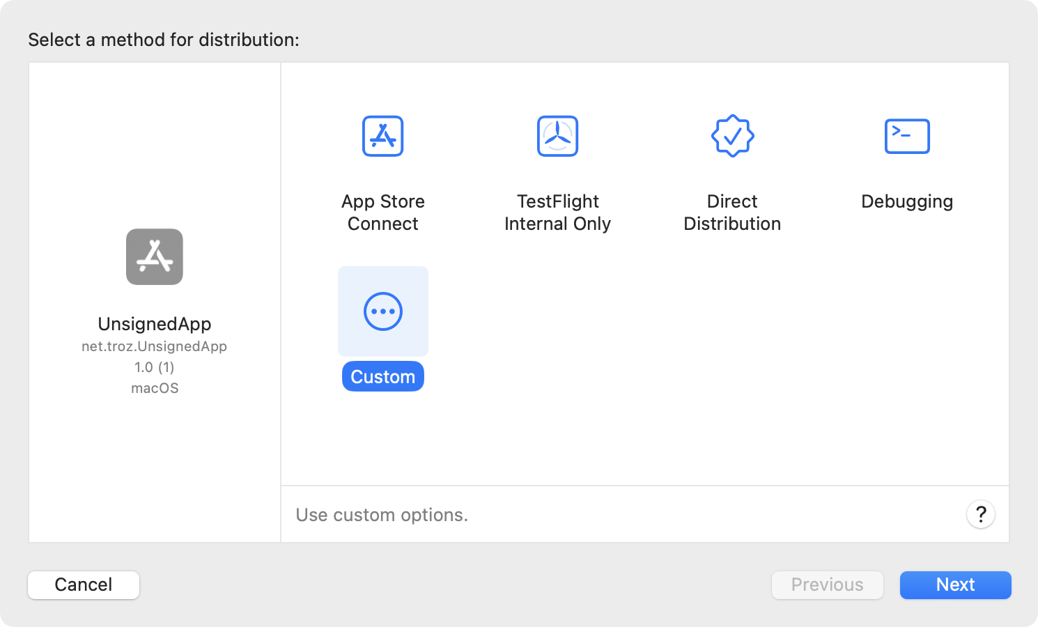 Custom distribution