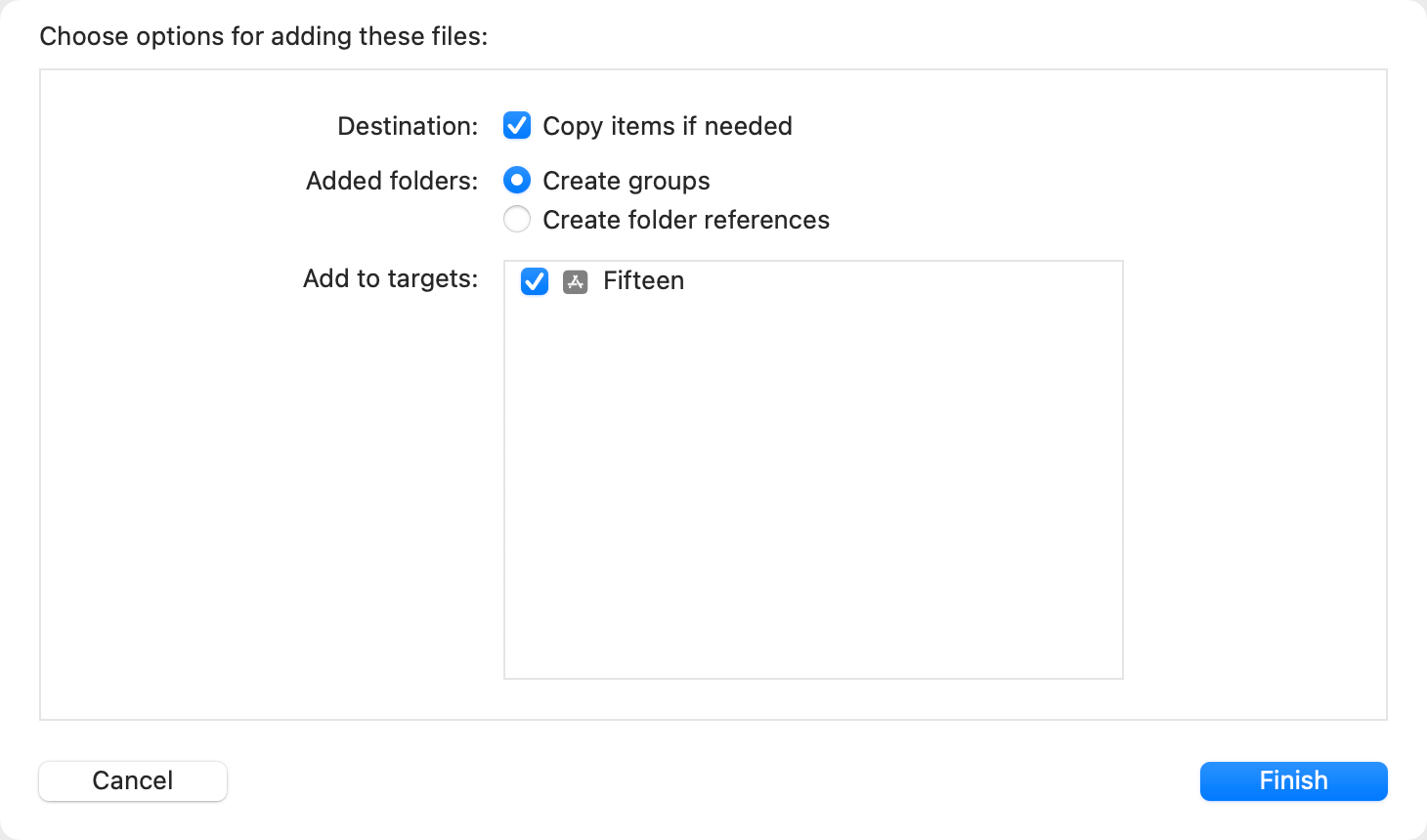 Import settings in Xcode 15