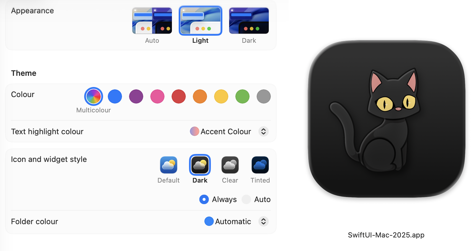 Icon appearance