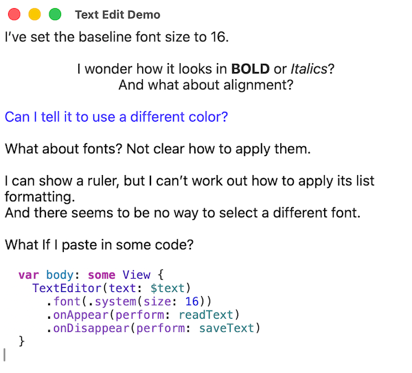 Text editing