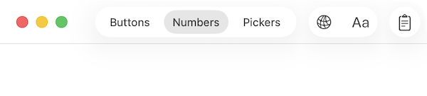 Toolbar with spacers