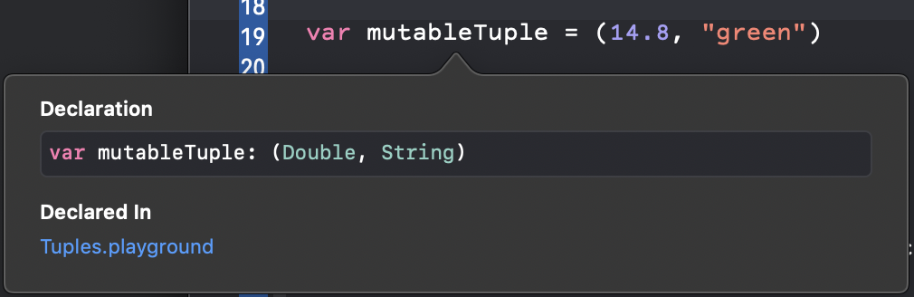 The type of a tuple.